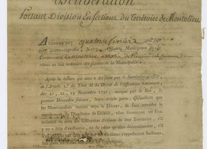 Archives de Montolieu , sous-série 1G impôts directs , détail, 4E253/1G4