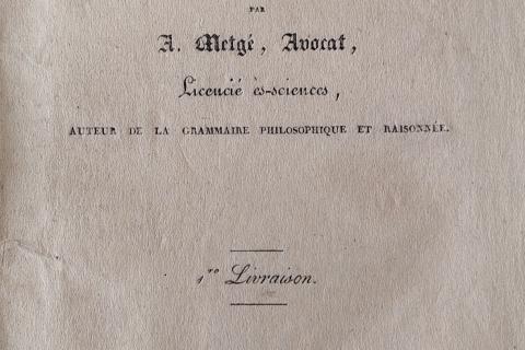 Page de titre Lettre à une dame sur la grammaire française par Antoine Metgé