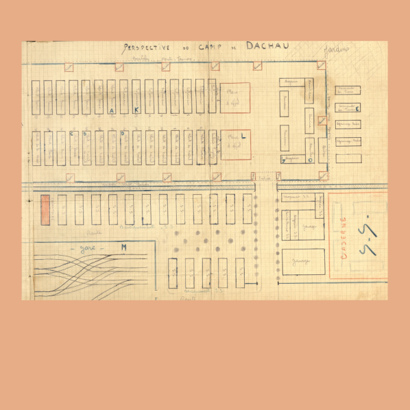 Détail du plan du camp de Dachau 3J3537
