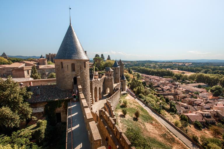 Vue sur la plaine depuis la Cité de Carcassonne