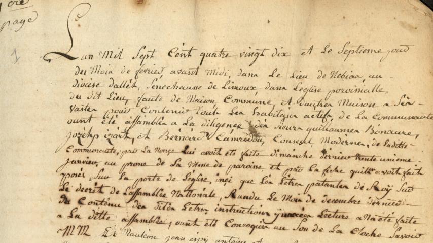 Registre de la communauté d'habitants de Nébias