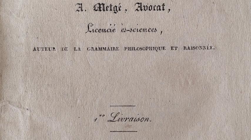 Page de titre Lettre à une dame sur la grammaire française par Antoine Metgé