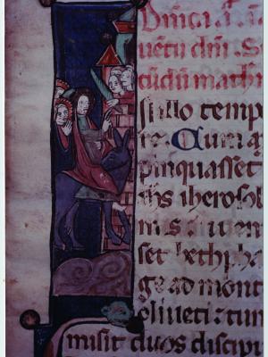Enluminures de l'évangéliaire de la cathédrale Saint-Nazaire de Carcassonne, XIVe s.